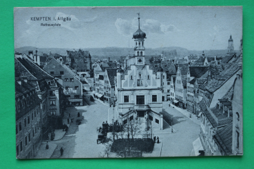 AK Kempten / 1913 / Rathausplatz / Rathaus / Strassenansicht / Architektur